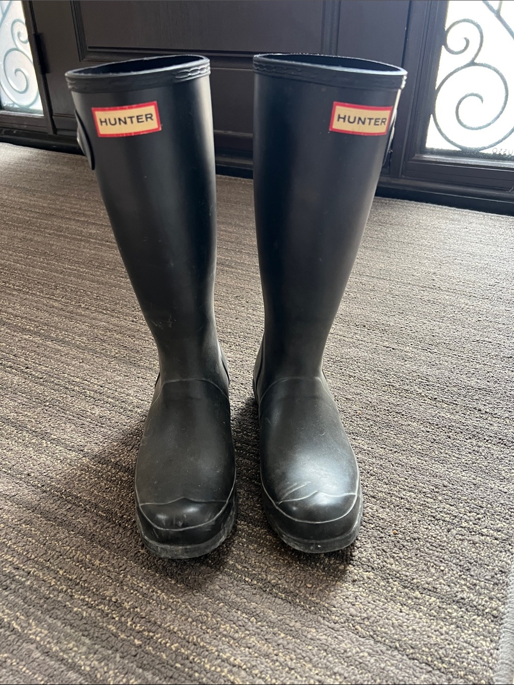 Hunter Matte Black Knee-High Rubber Rain Boots